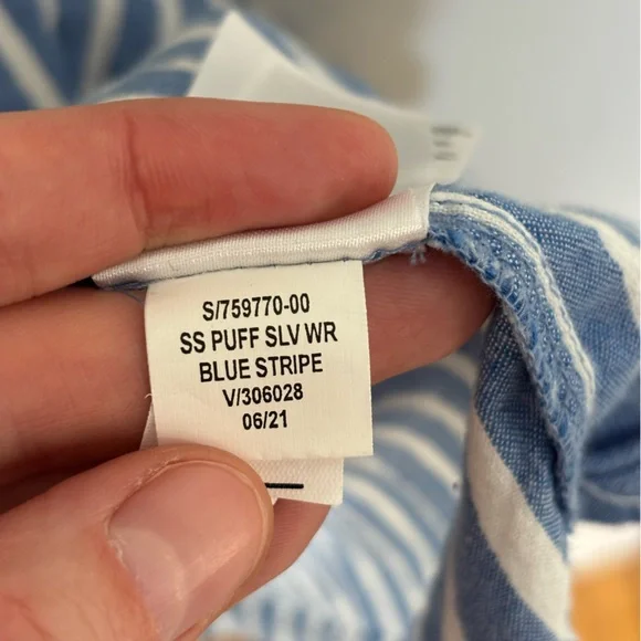 Old Navy Waist-Defined Striped Tie-Belt Midi Wrap Dress in Blue Stripe- Size XL - Picture 7 of 7